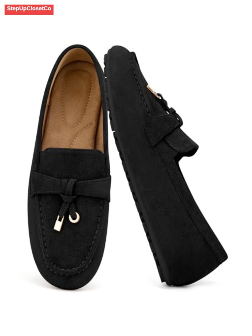 Faux Suede Slip On Loafers for Women Comfortable Penny Mocc Dressy Walking Shoes
